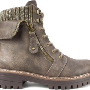 CLIFFS BY WHITE MOUNTAIN Mandy Women's Casual Lace-up Ankle Boot Stone 6M